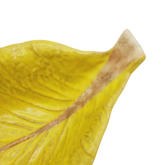 VTG‎ Secla Yellow Cabbage Ceramic Serving Bowl 7" x 5" x 2" Portugal Majolica - Picture 3 of 7